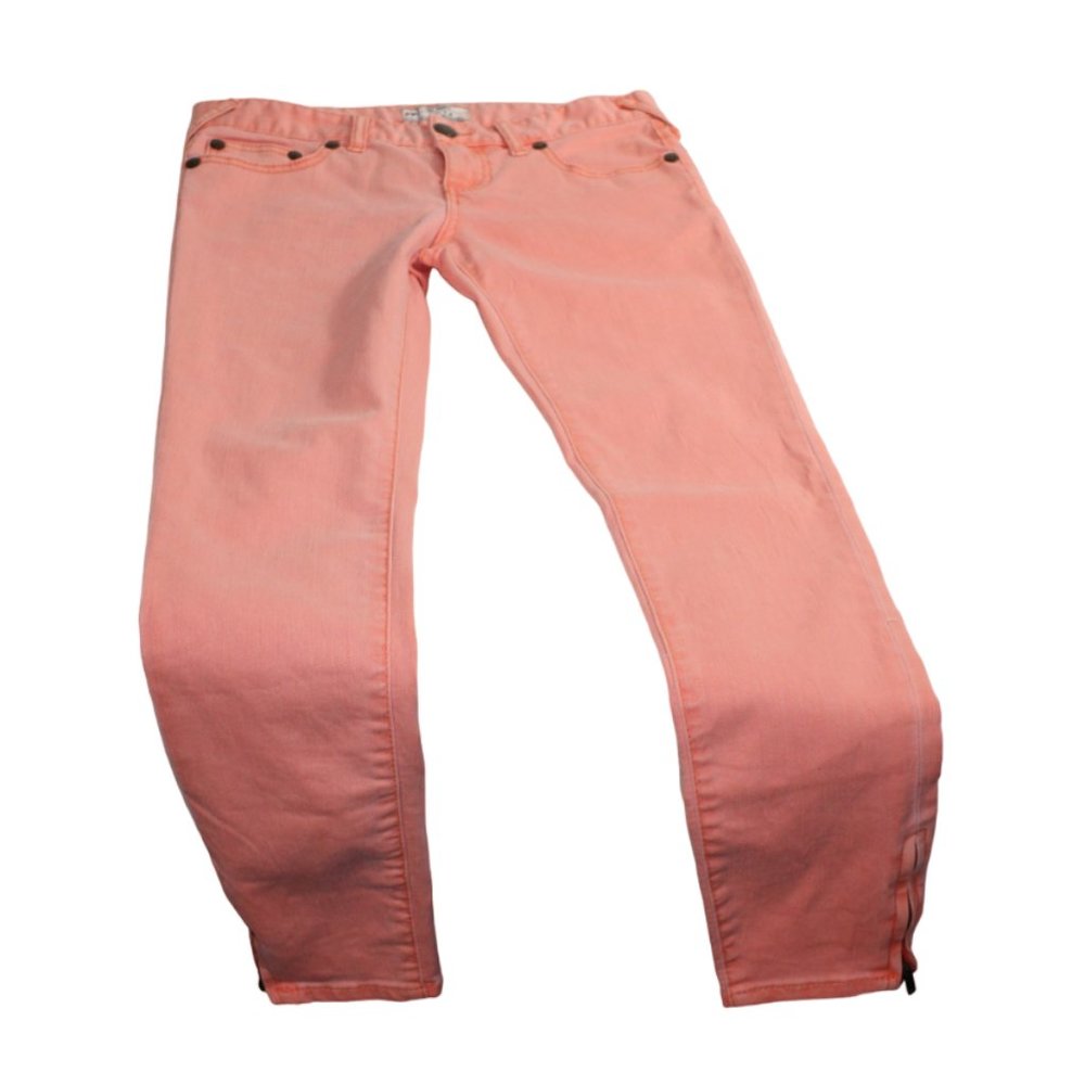 Free People Millennium Apricot Skinny Zipper Ankle Jeans, Size 26 (29/27) - Picture 7 of 11